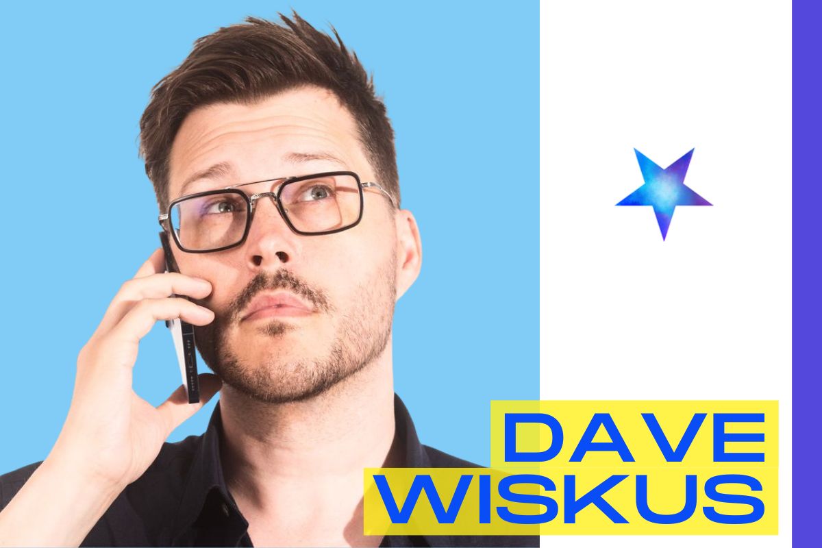 Dave Wiskus next to the Nebula logo. 