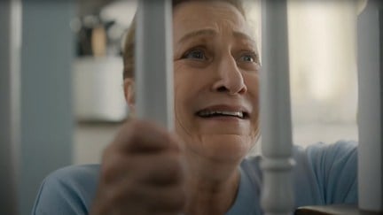 Edie Falco in a 'Sopranos'-themed Super Bowl ad for PETA