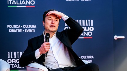 Elon Musk speaking at the Atreju political convention