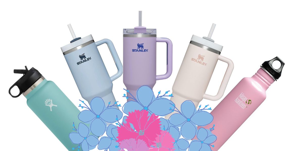 The trendiest water bottles from 2019-2023 featuring the Hydro Flask, Klean Kanteen, and the Stanley Cups