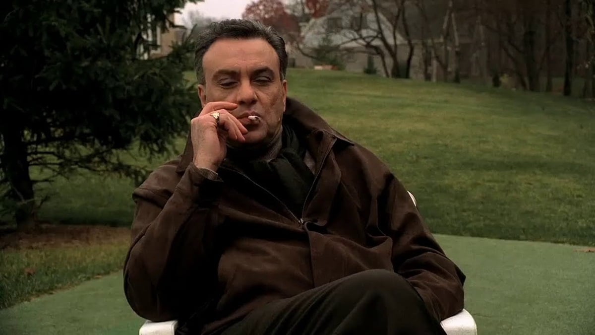 Johnny Sacks (Vincent Curatola) smoking a cigarette in The Sopranos