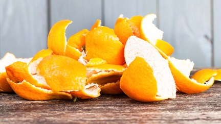 A pile of orange peels