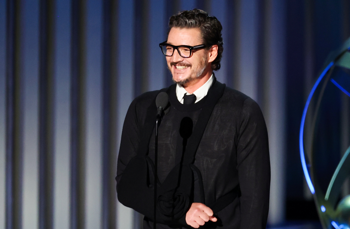 Pedro Pascal presents an award at the 75th Primetime Emmy Awards in 2024