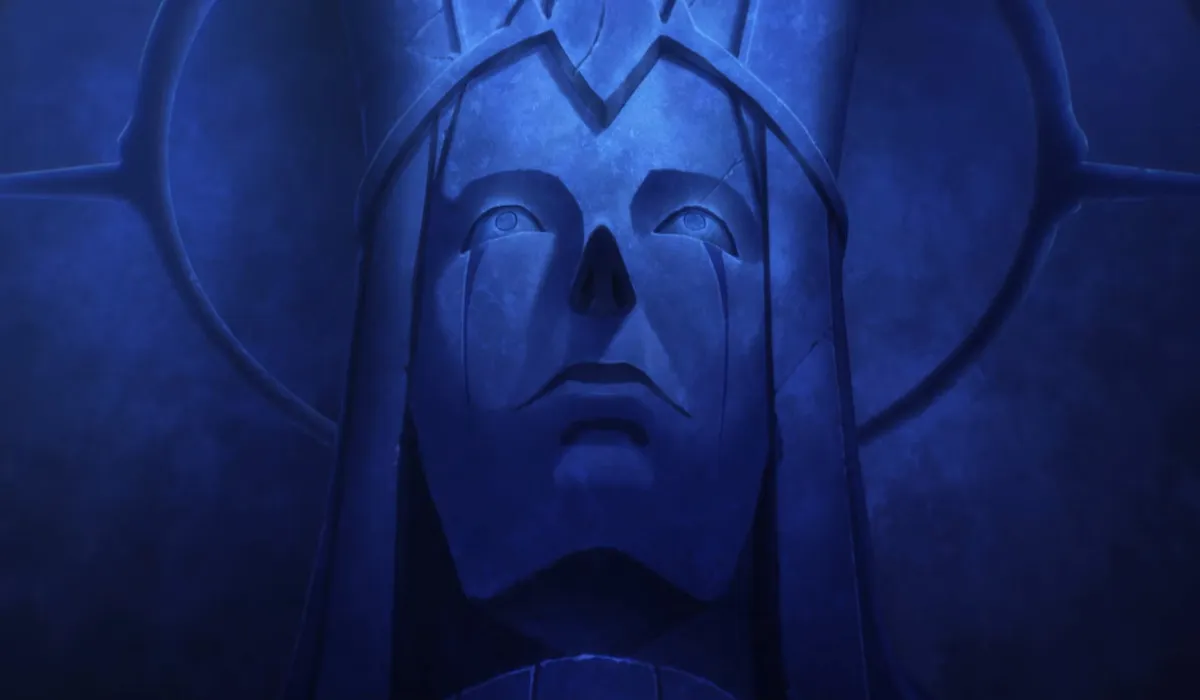 Statue of God, the First Boss from Solo Leveling featured in Episode 1.