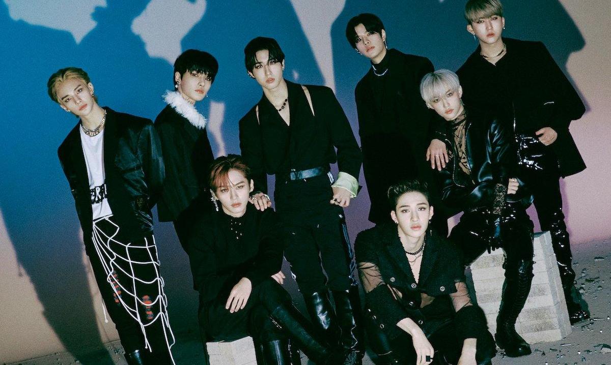 The eight members of Stray Kids in a promotiona picture for their comeback ODDITY