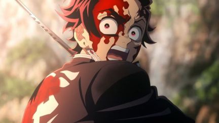 Tanjiro torn between protecting Nezuko and killing Hantegu from Demon Slayer: Swordsmith Village Arc