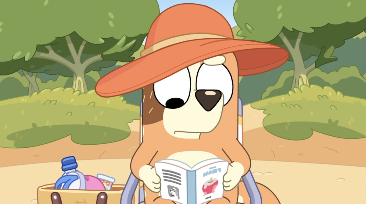 Chilli looks troubled as she reads a book on the beach.