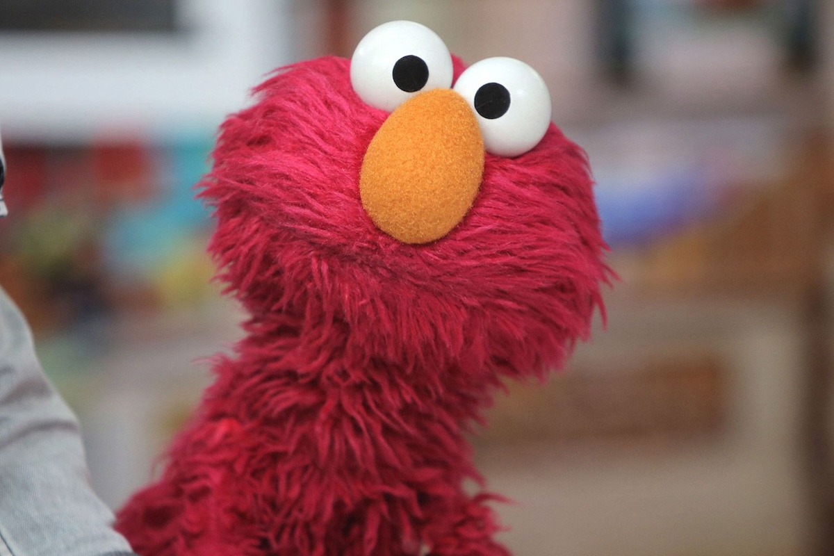 Elmo staring at the camera looking annoyed