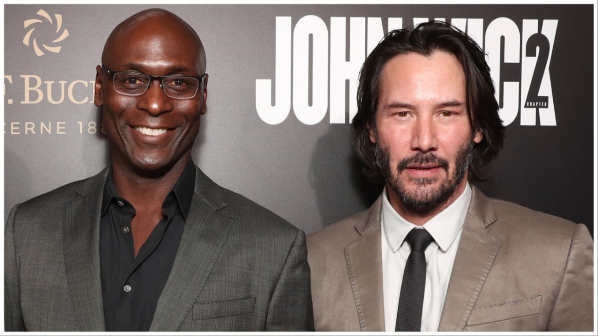 Lance Reddick and Keanu Reeves at the 'John Wick 2' premiere.