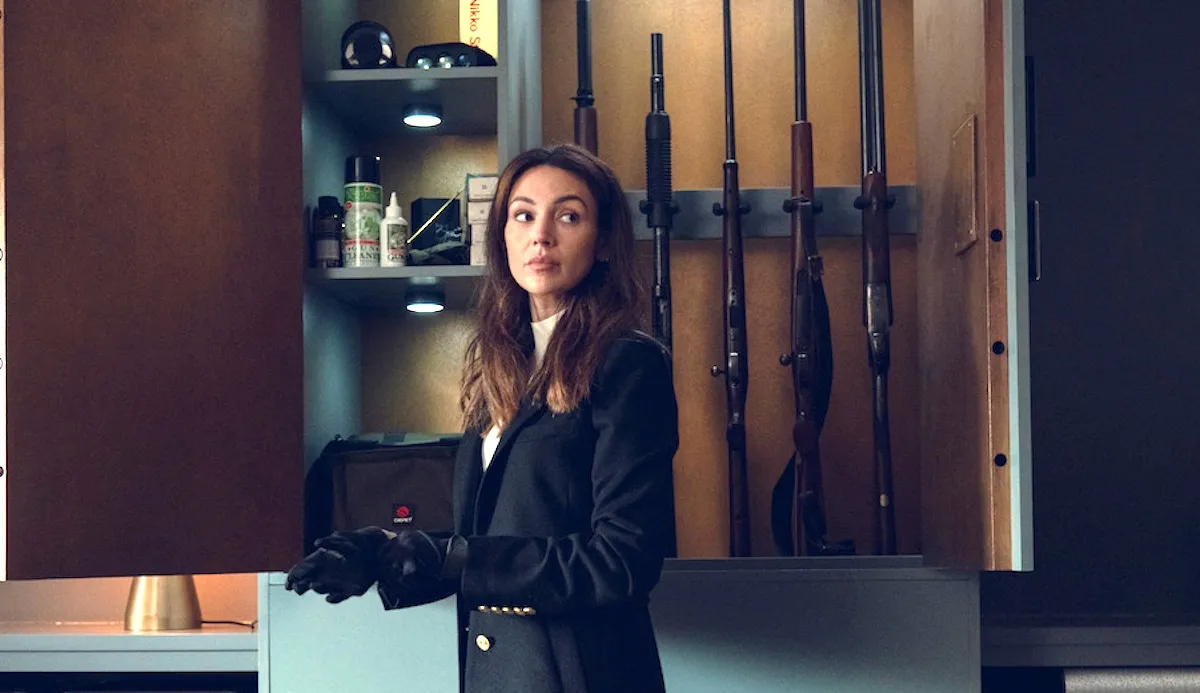 Maya and her arsenal in Netflix's 'Fool Me Once'