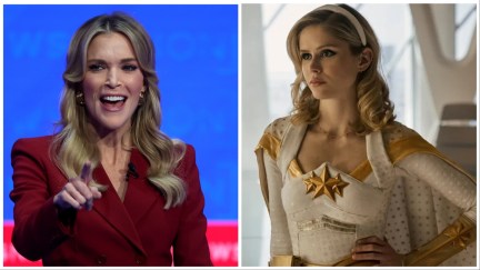 Megyn Kelly hosting the republican primary debates and Erin Moriarty as Starlight in Amazon's 'The Boys'.