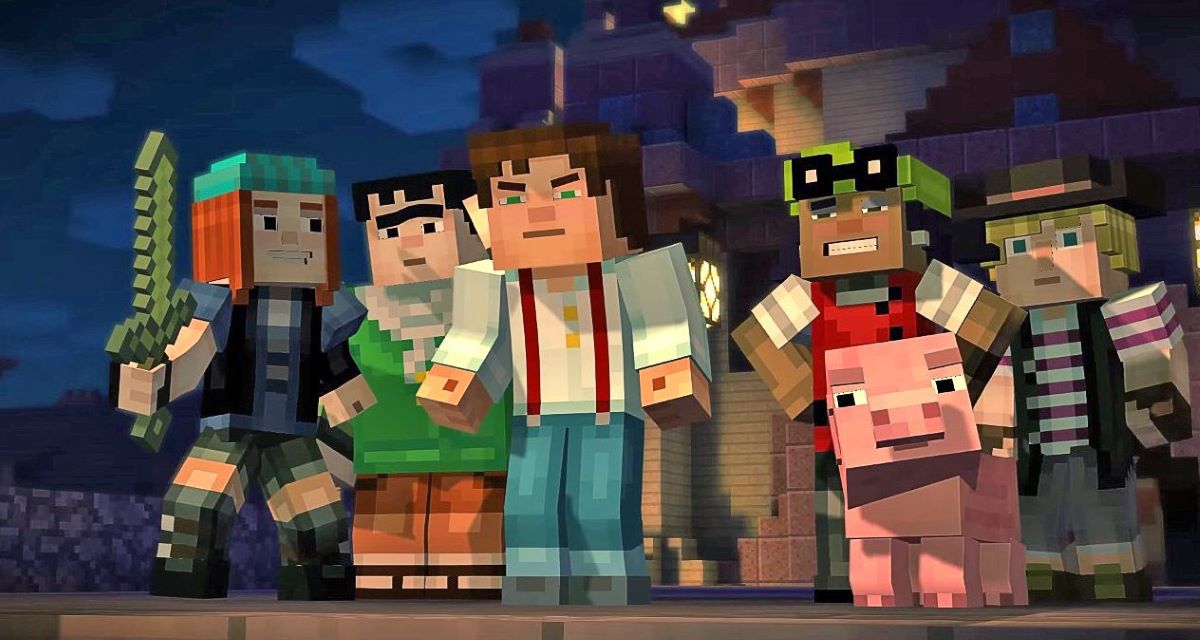 The gang assembling in 'Minecraft: Story Mode'