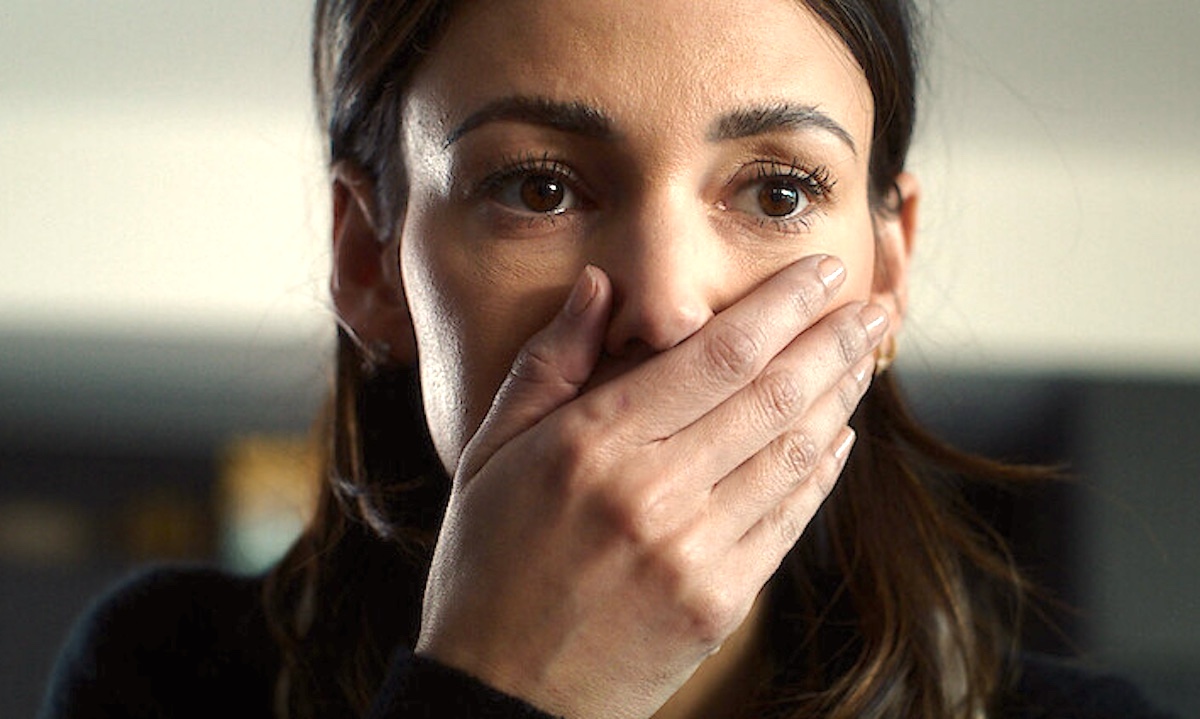 Michelle Keegan looks shocked as Maya Stern in Netflix's 'Fool Me Once'