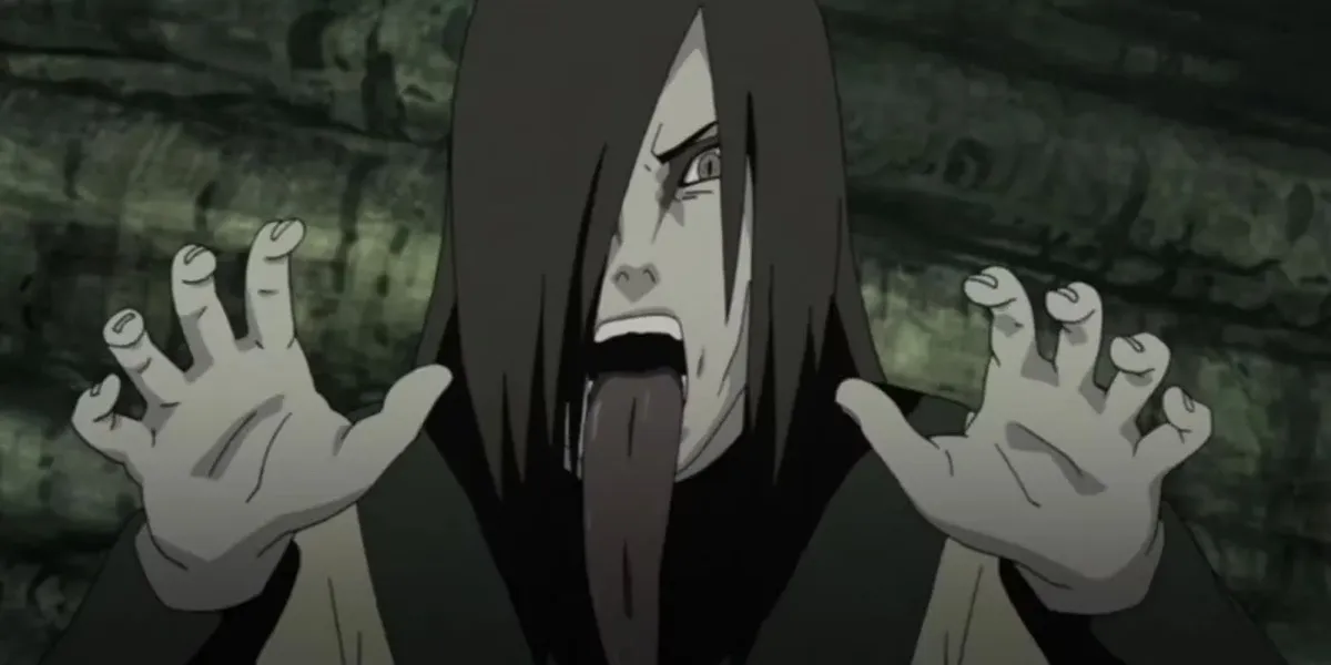 Orochimaru sticking his tongue out in "Naruto Shippuden"