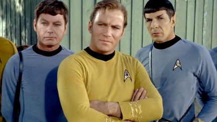 William Shatner, Leonard Nimoy, and Deforest Kelley in 'Star Trek: The Original Series'.