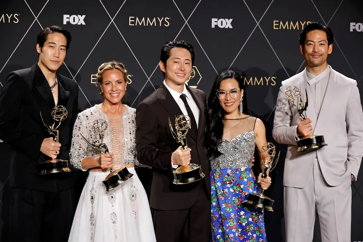 the cast of beef with their emmys