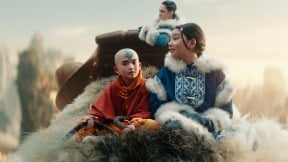 The gaang riding Appa in Avatar: The Last Airbender live-action