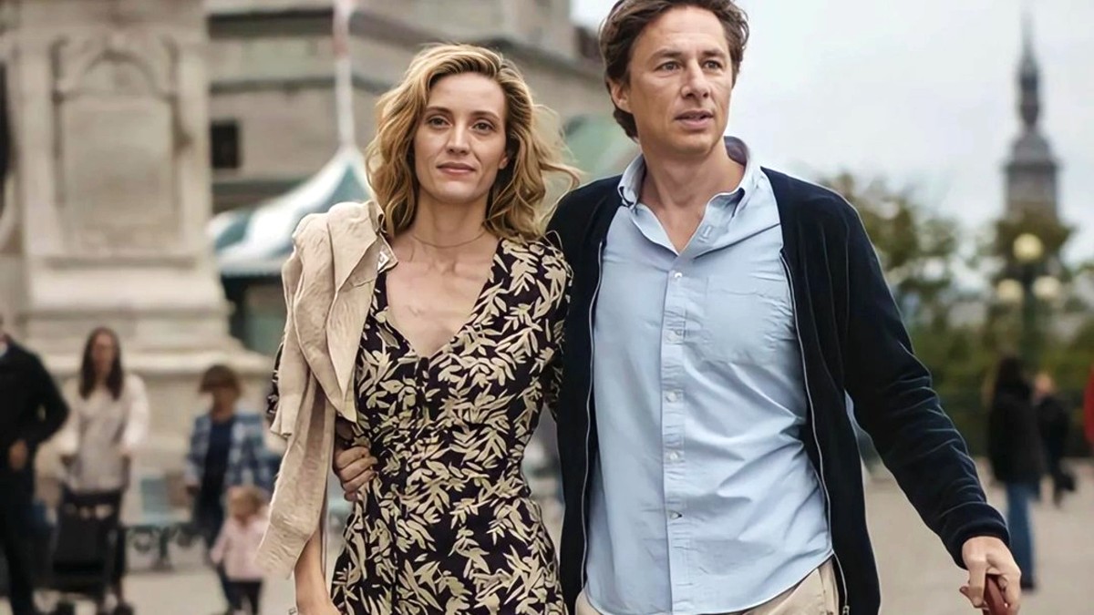 Evelyn Brochu as Sophie and Zach Braff as Gordon in French Girl