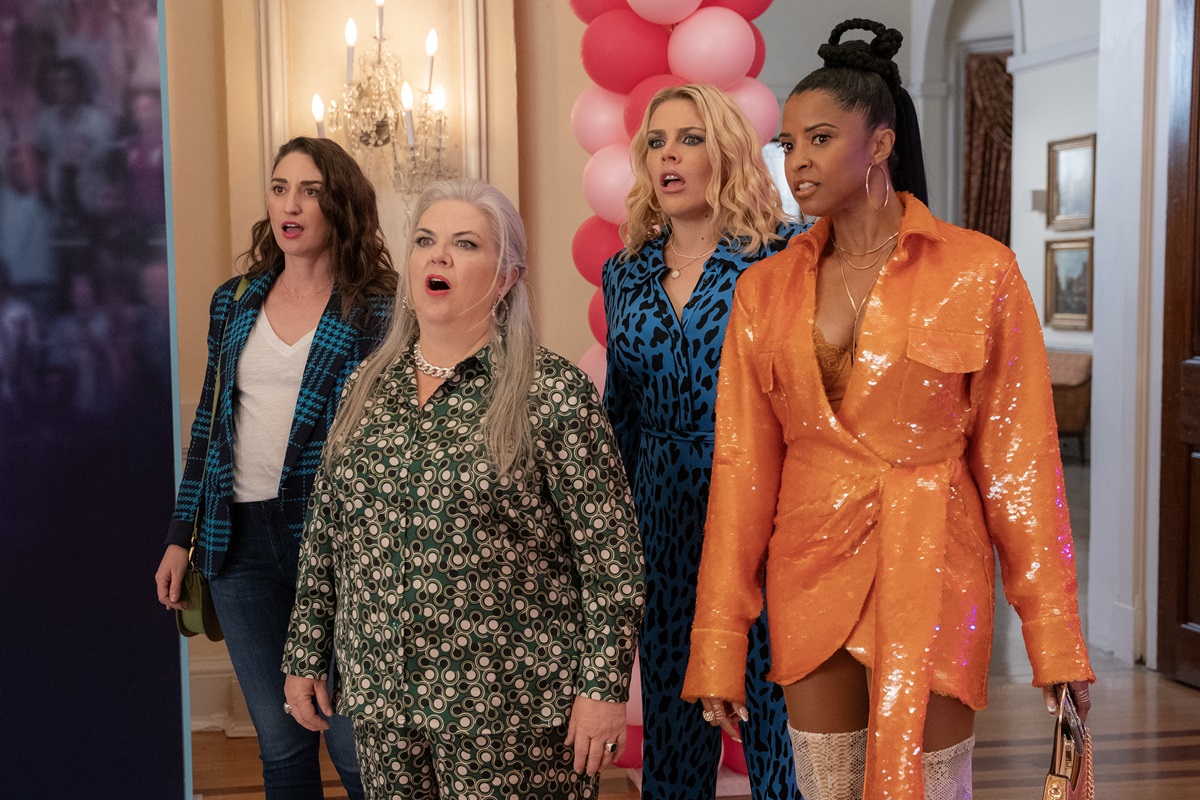 Girls5eva. (L to R) Sara Bareilles as Dawn, Paula Pell as Gloria, Busy Philipps as Summer and Renee Elise Goldsberry as Wickie in Girls5eva (Season 3, Episode 04). Cr. Emily V Aragones/Netflix © 2023