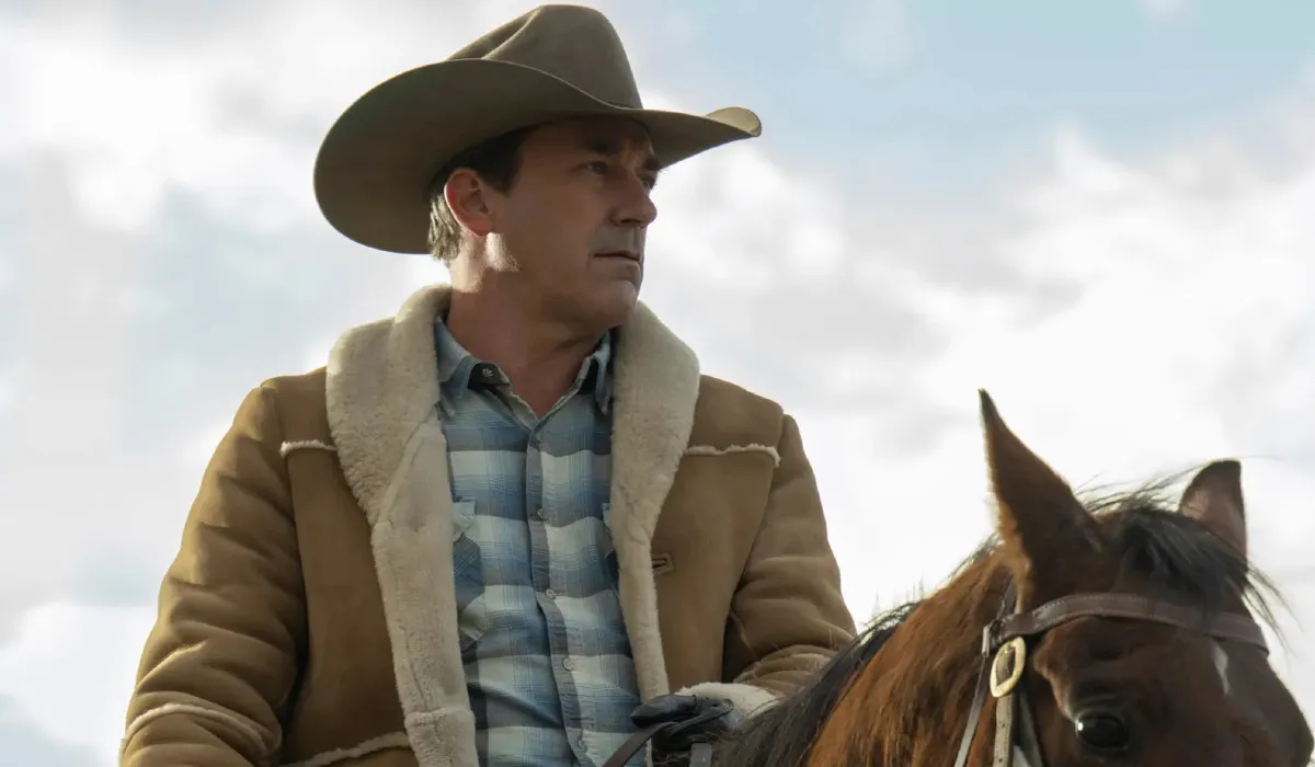 John Hamm riding a horse in Fargo season 5