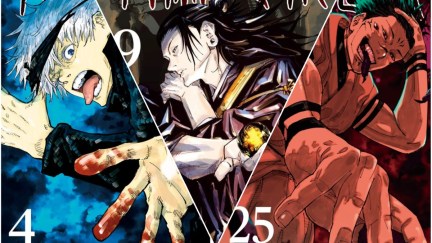 Gojo Satoru in Volume 4, Geto Suguru in Volume 9, and Ryomen Sukuna from Volume 25 of Jujutsu Kaisen's manga.