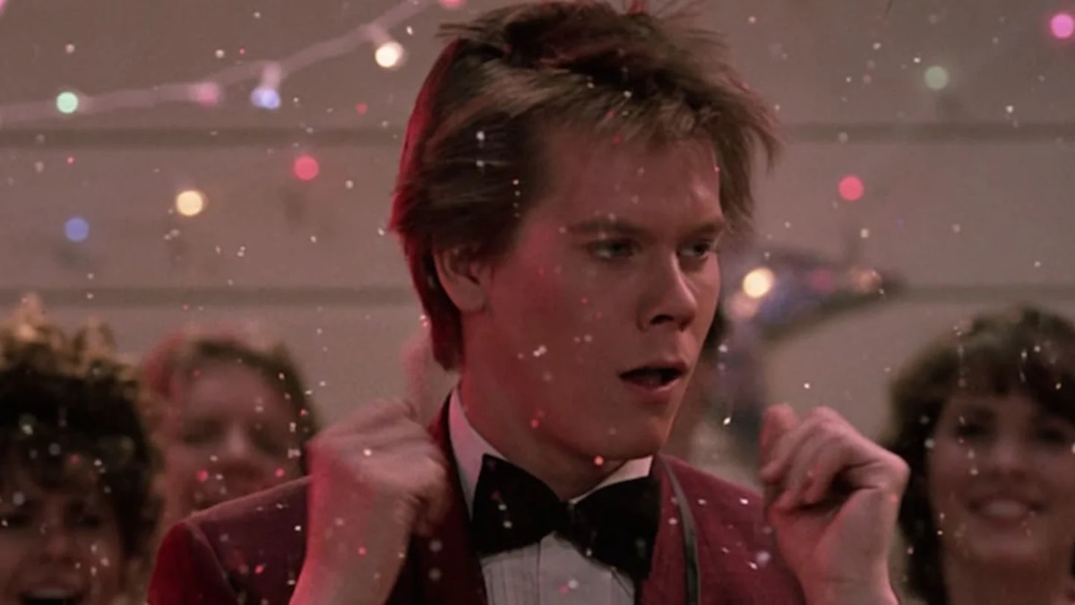 Kevin Bacon pops his collar in Footloose (1984)