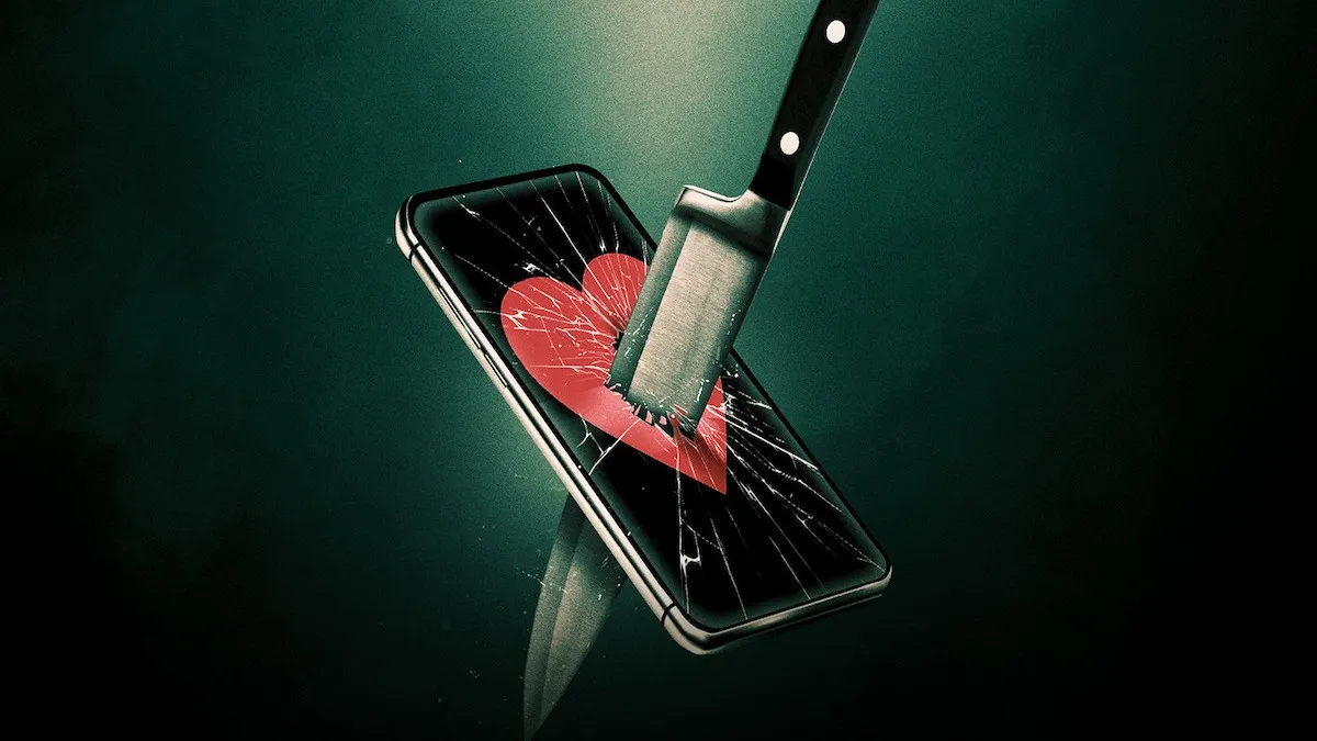 Lover, Stalker, Killer poster shows a phone with knife through it