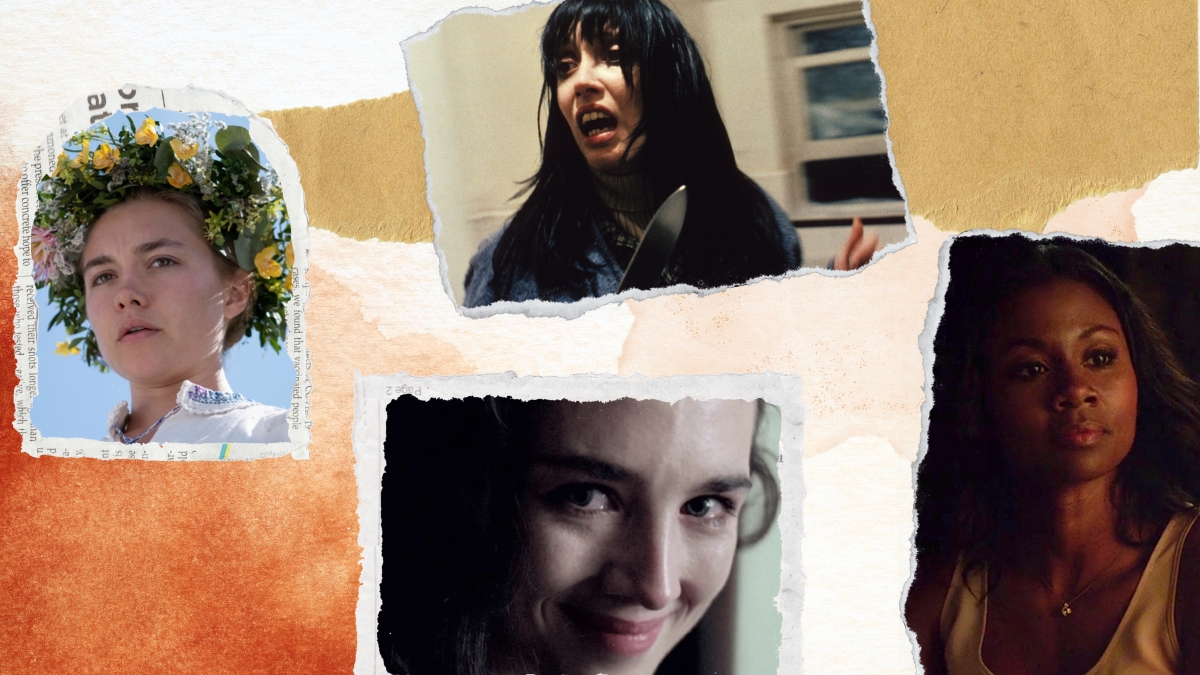 A collage featuring some of the most unromantic horror movies (clockwise from top): 'The Shining,' 'The Invitation,' Possession,' and 'Midsommar'