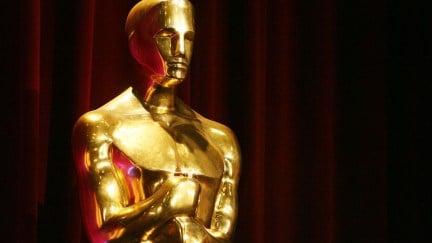 A statue resembling the Academy Award statuette