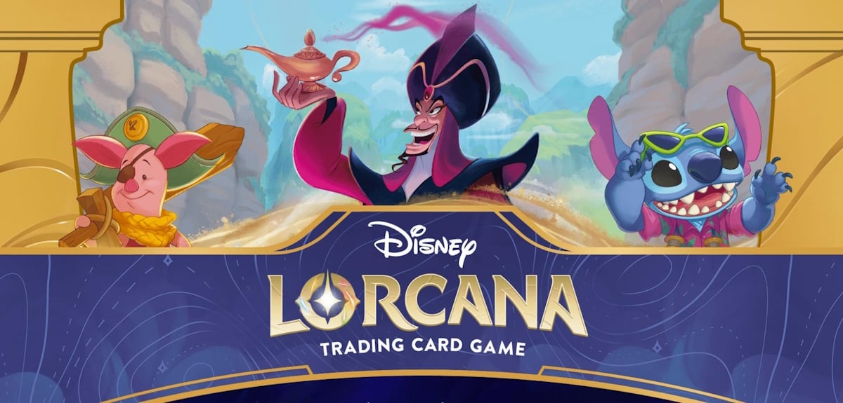 Photo of Disney Lorcana's logo and banner.