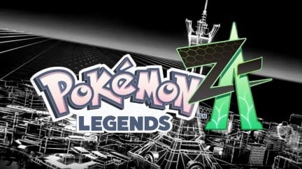 The official logo for Pokémon Legends: Z-A over a backdrop of Lumiose City from the official cinematic trailer.