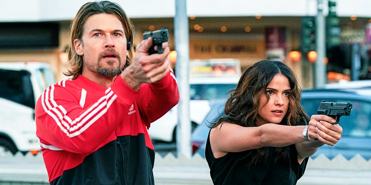 Nick Zano as Chad McKnight and Shelley Hennig as Ava Winters in Obliterated