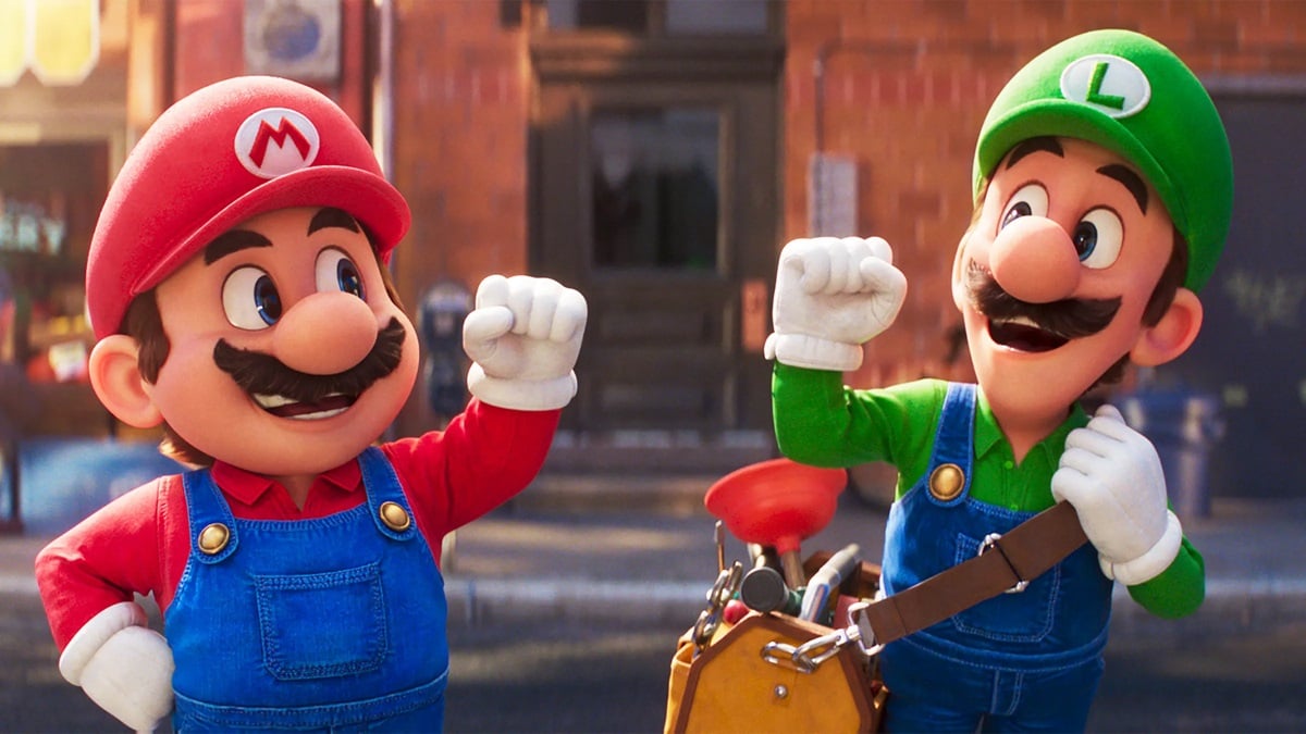 Mario and Luigi pump their fists in the air