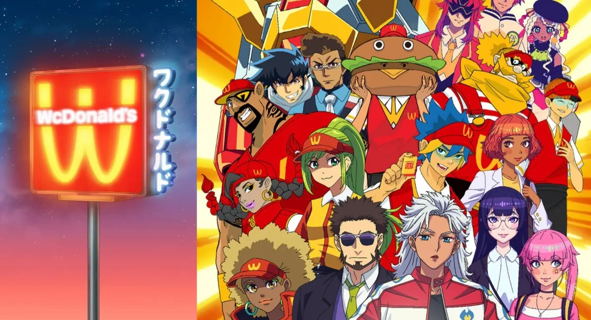WcDonald's logo image and a group of anime characters