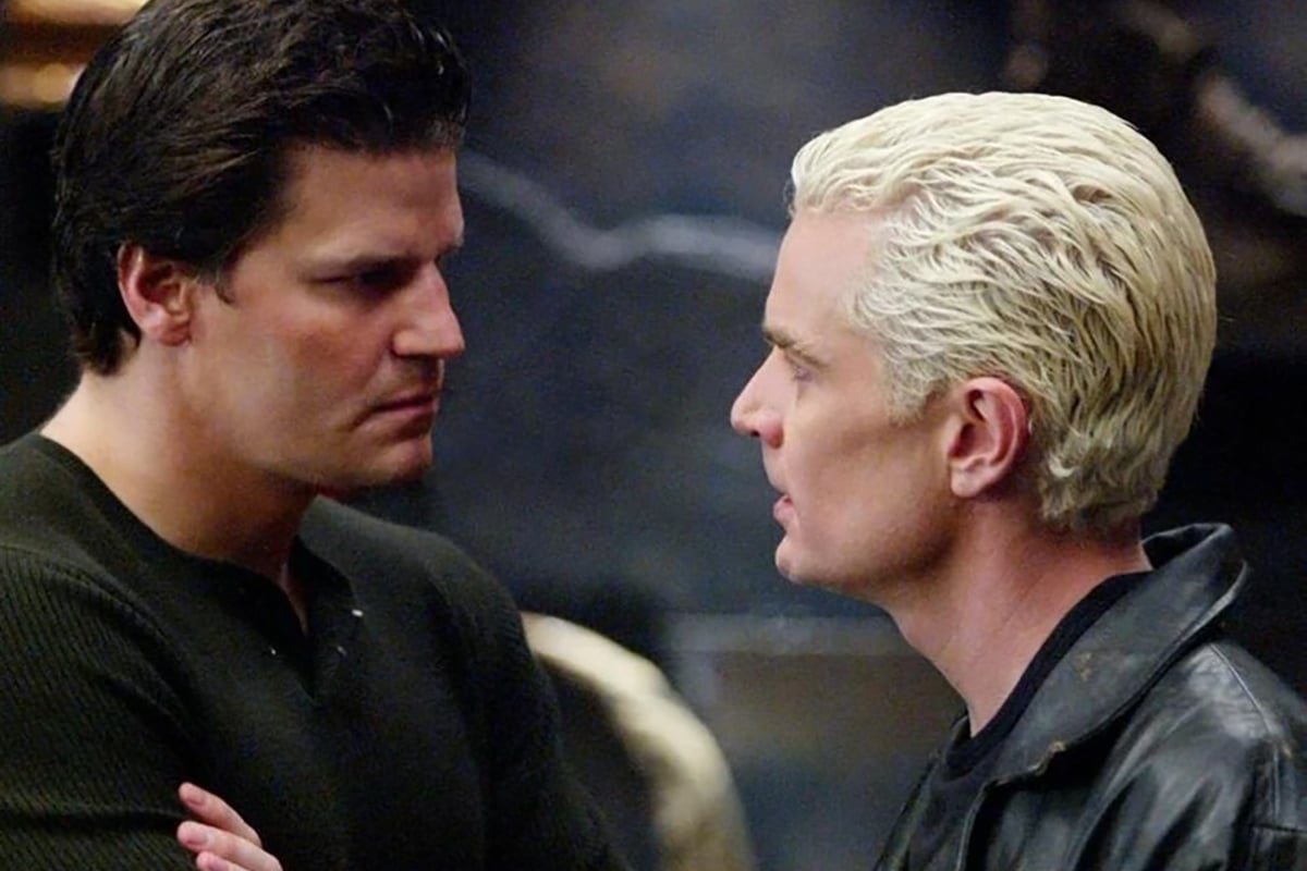 Spike and Angel standing way too close together in 'Angel'