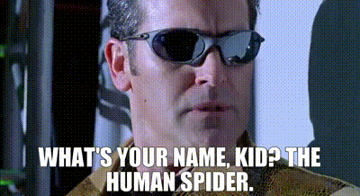 Bruce Campbell as the wrestling announcer in 'Spider-Man'.