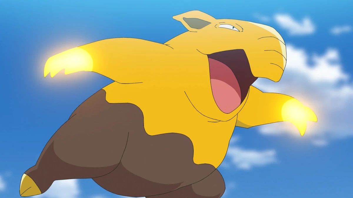 Drowsee lunging with glowing hands in "Pokemon"