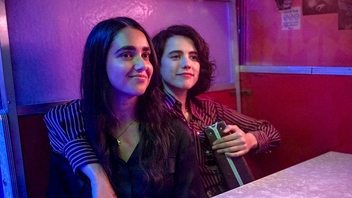 Viswanathan as "Marian" and Margaret Qualley as "Jamie" in director Ethan Coen's DRIVE-AWAY DOLLS.