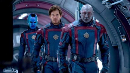 Star-Lord, Nebula, and Drax in Marvel's Guardians of the Galaxy Vol. 3.
