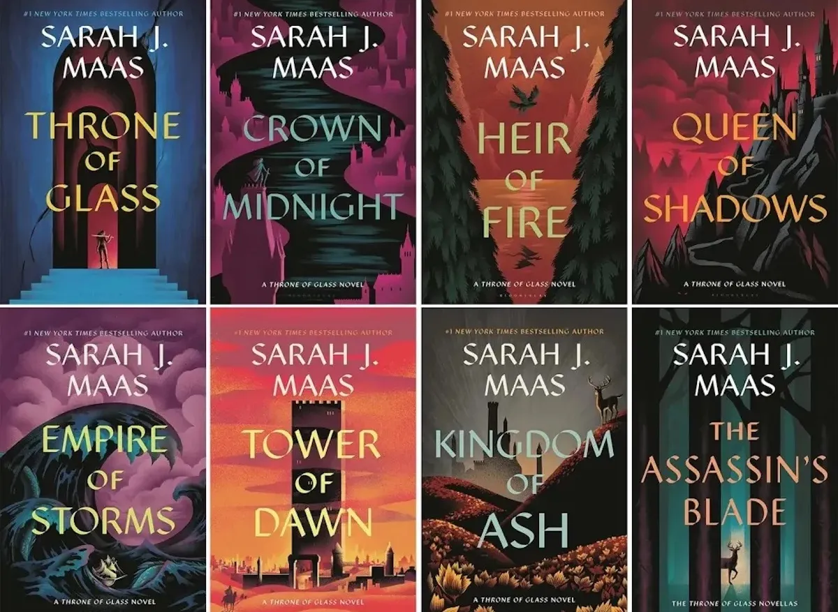 Throne of Glass series book covers.