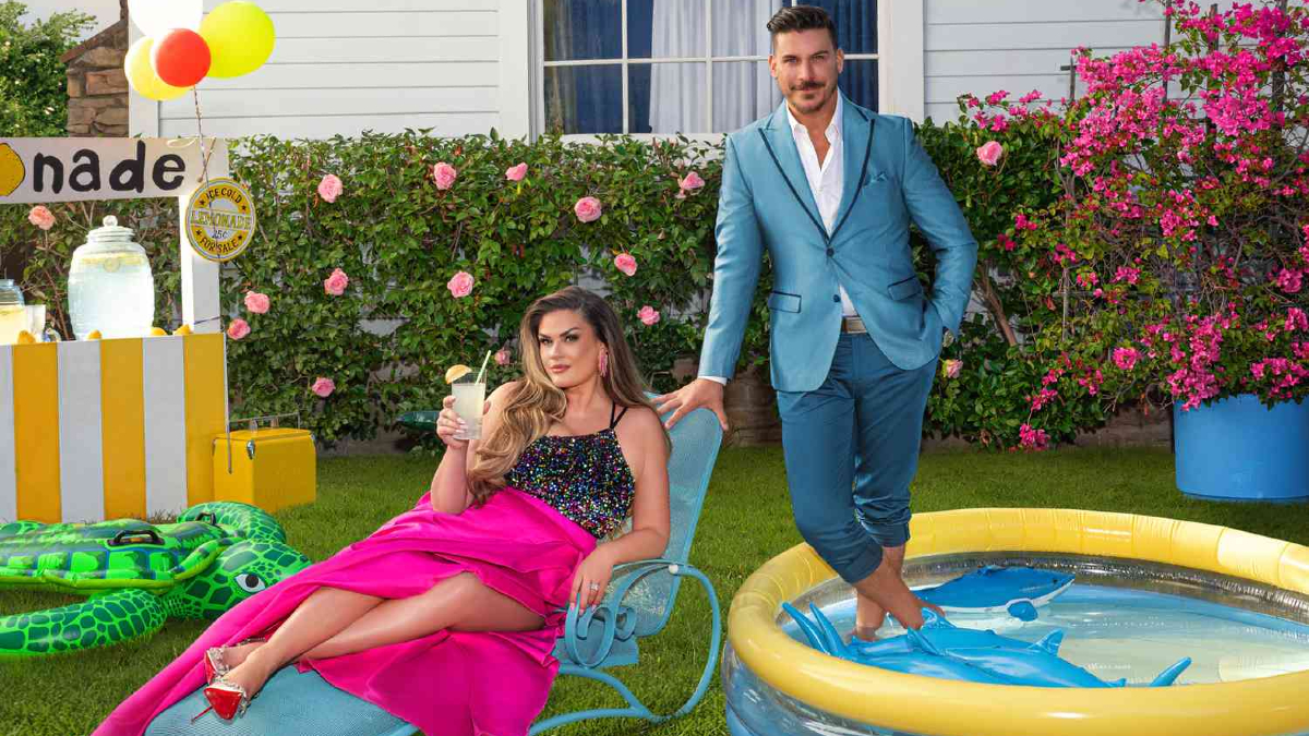 Brittany Cartwright and Jax Taylor pose in a publicity shot for 'The Valley,' a new 'Vanderpump Rules' spinoff