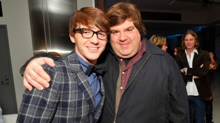 Drake Bell and Dan Schneider at Drake and Josh Christmas Special after party.