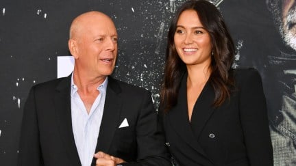 Bruce Willis and Emma Heming Willis at the premiere of Glass