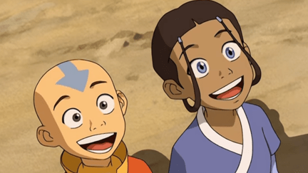 Happy Aang and Katara: Avatar: The Last Airbender