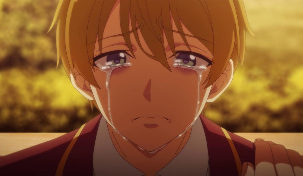 Hirata Yosuke crying after Ayanokoji scolds him from Episode 10 of Classroom of the Elite, Season 3