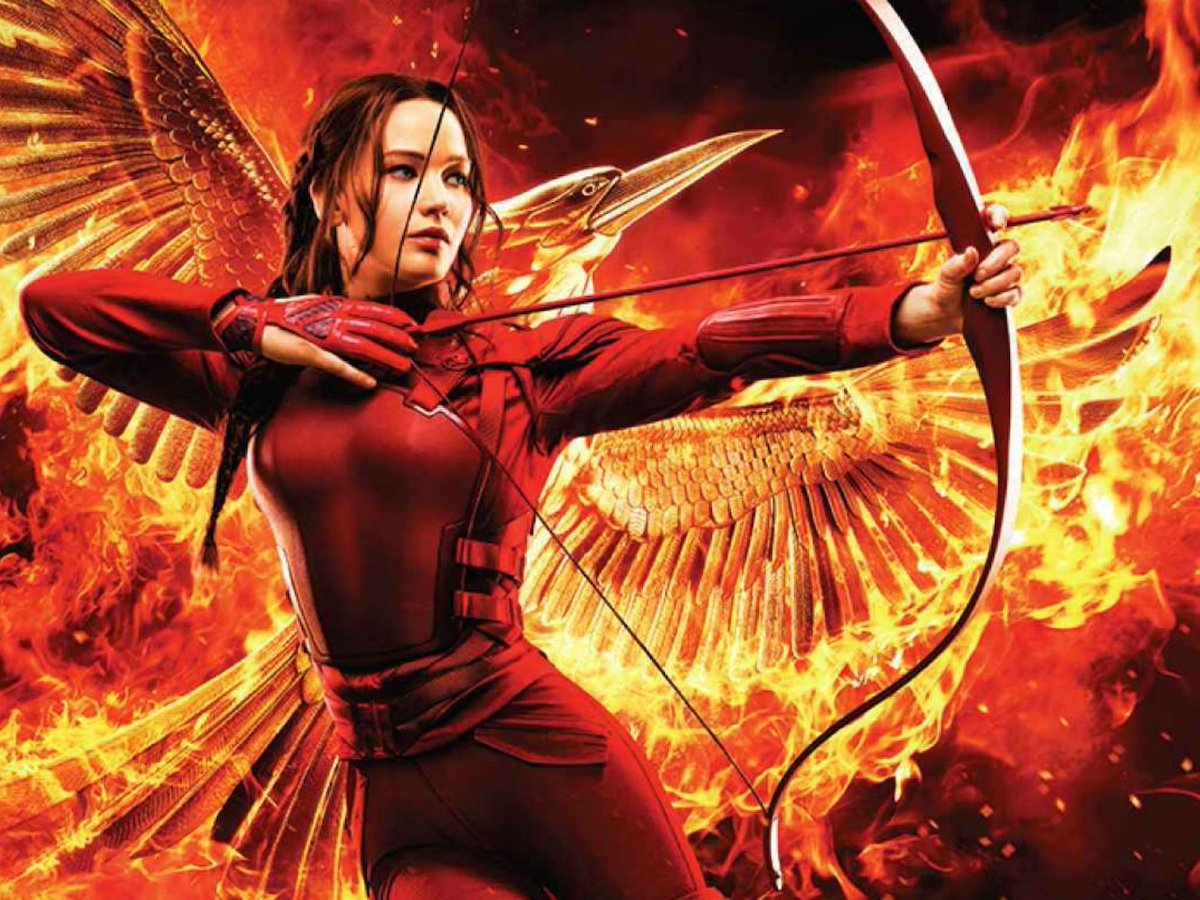Jennifer Lawrence as Katniss in Hunger Games