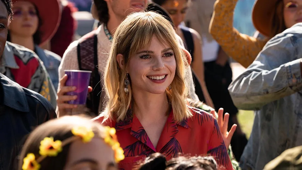 Lucy Boynton in the new Hulu musical rom-com 'The Greatest Hits'