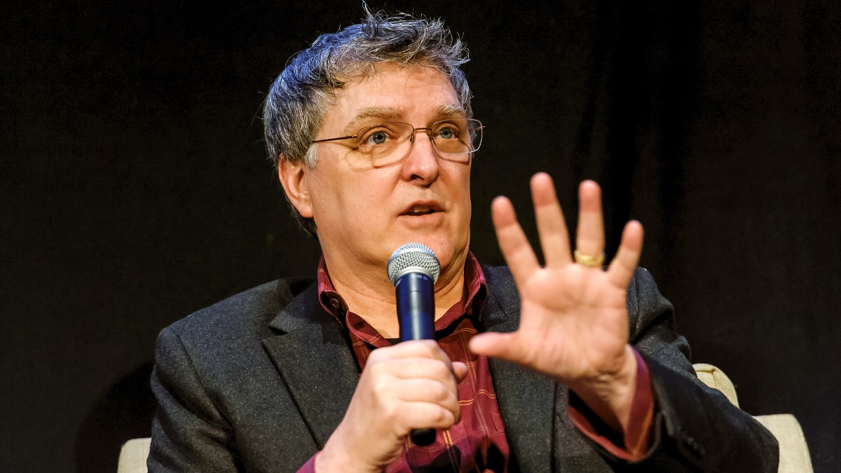 Martin O'Donnell speaking at the Grammy Pro FutureNOW panel at Experience Music Project in 2016