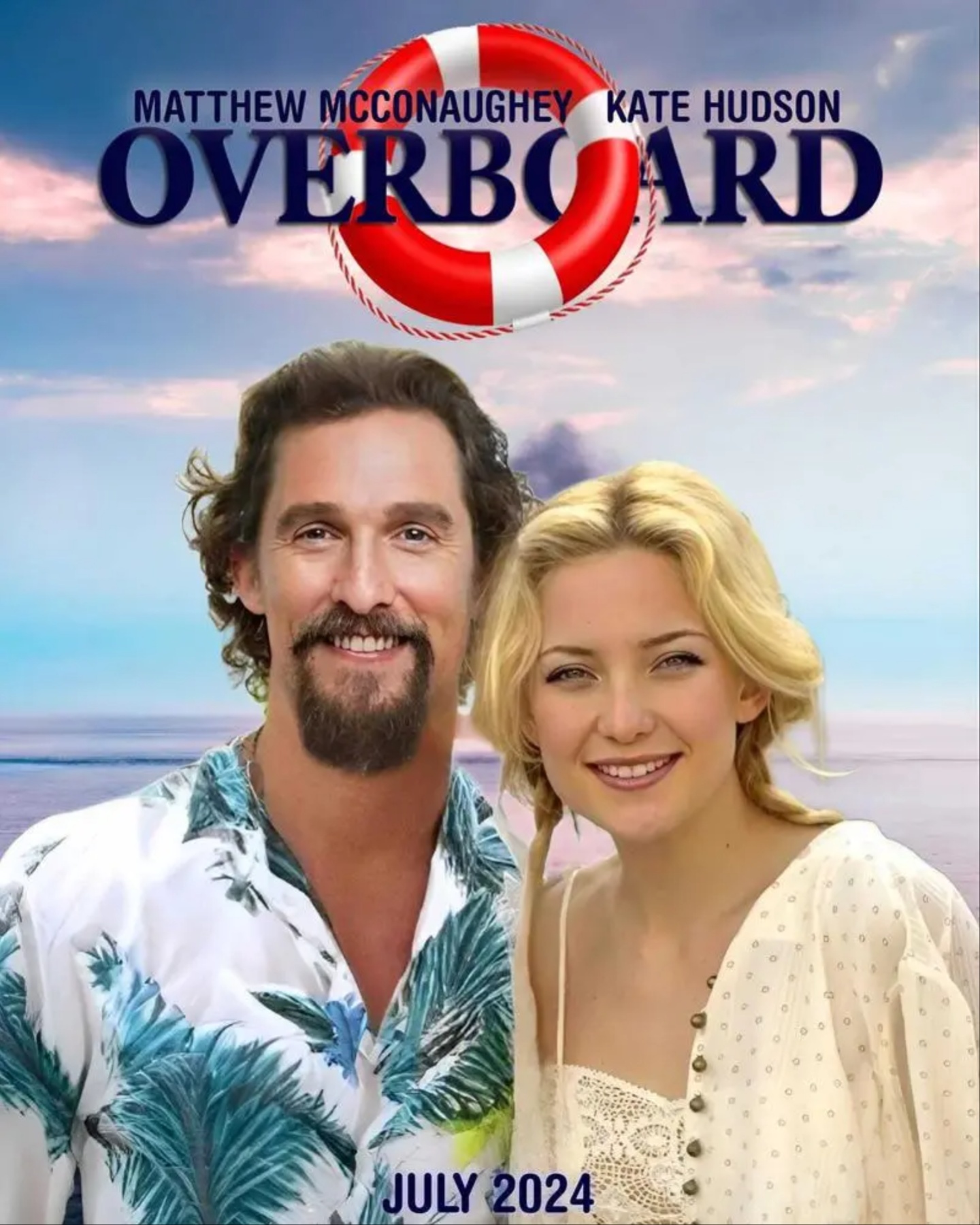 fake poster for 'overboard' starring Matthew McConaughey and Kate Hudson