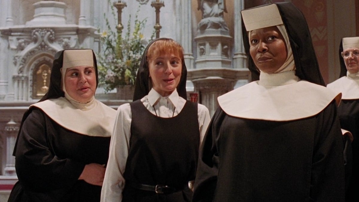 Three nuns look skeptical